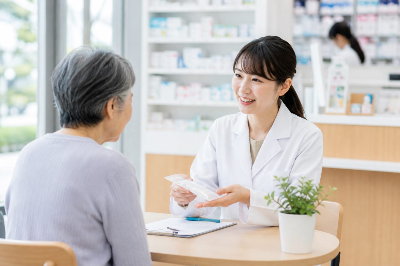 健康相談・予防支援について確認する薬剤師のイメージ