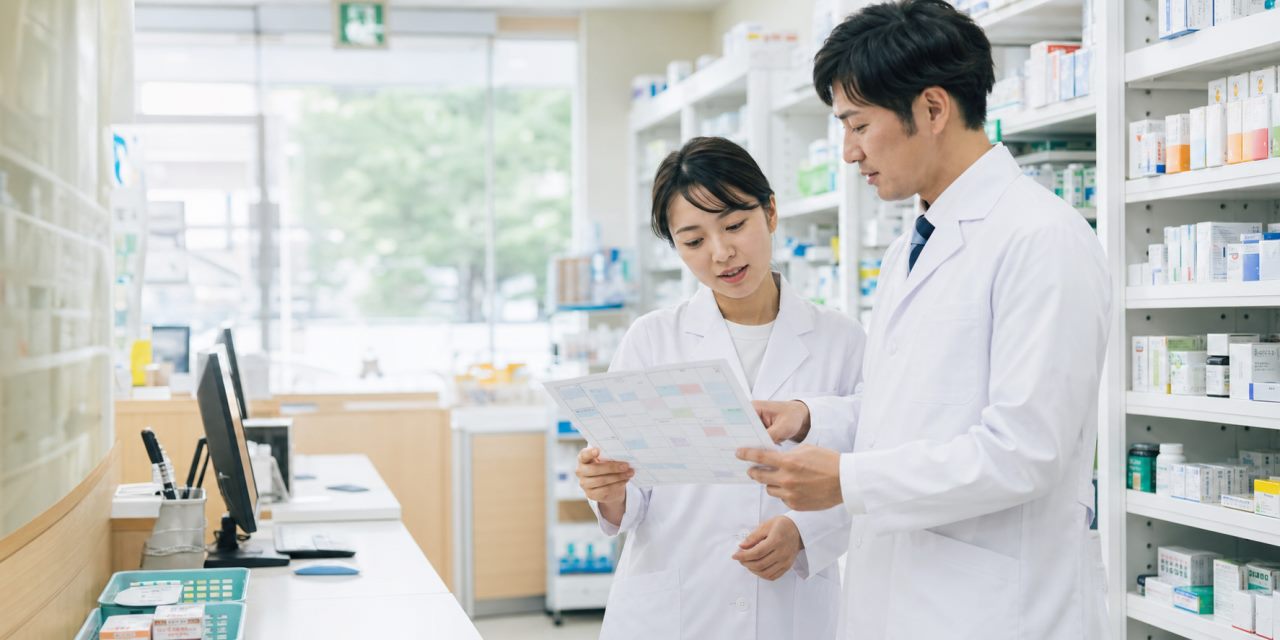 キャリア形成について確認する薬剤師のイメージ