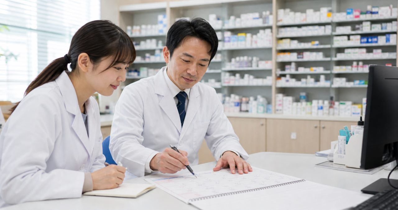 有給休暇について確認する薬剤師のイメージ
