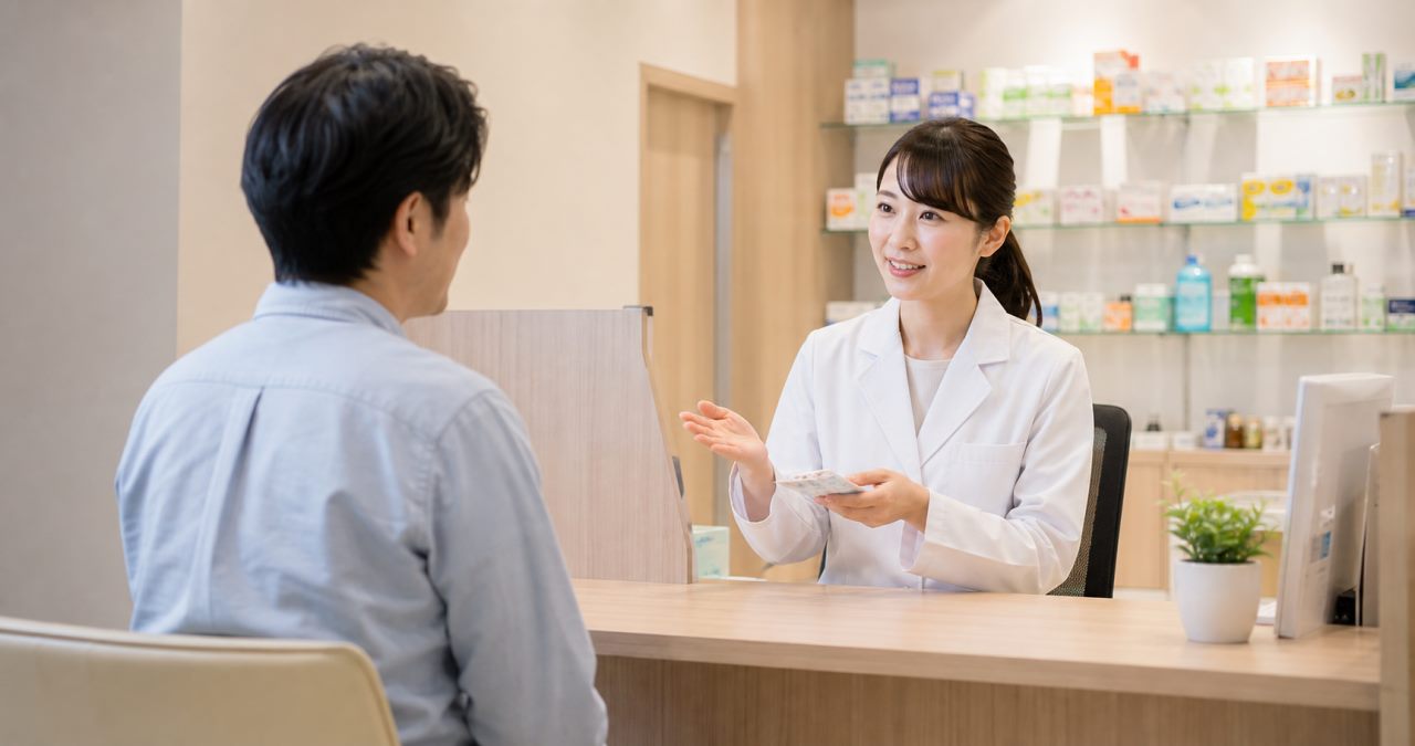 服薬指導について確認する薬剤師のイメージ