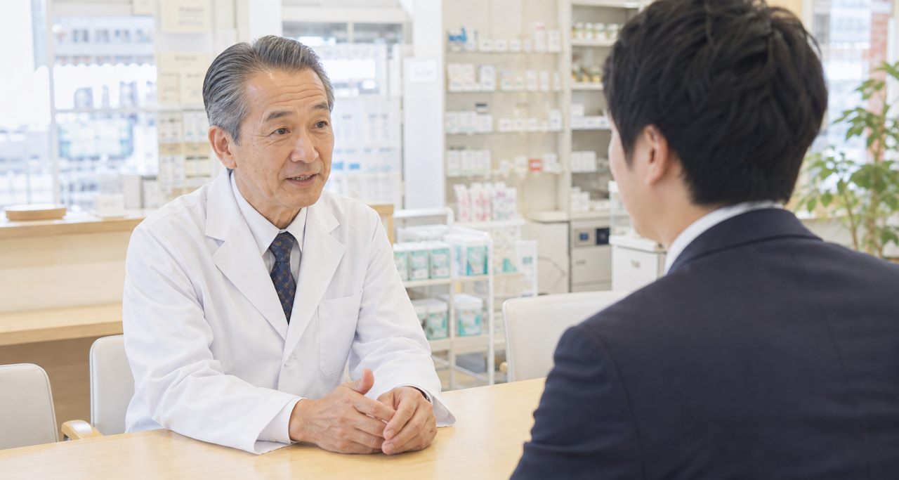 薬剤師の定年・再雇用制度について給与、勤務日数、業務変更を解説します。について確認する薬剤師のイメージ