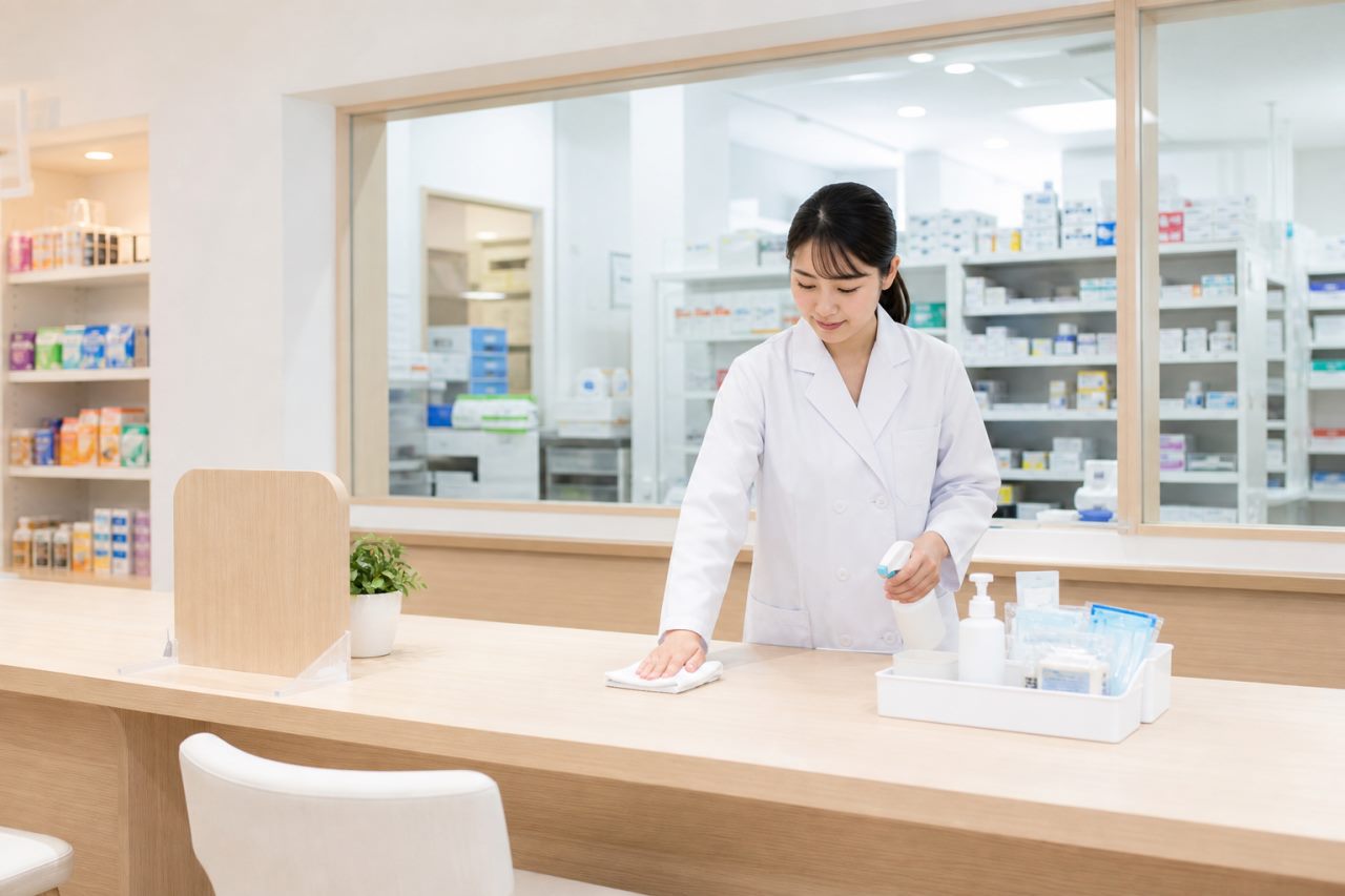 安全管理について確認する薬剤師のイメージ