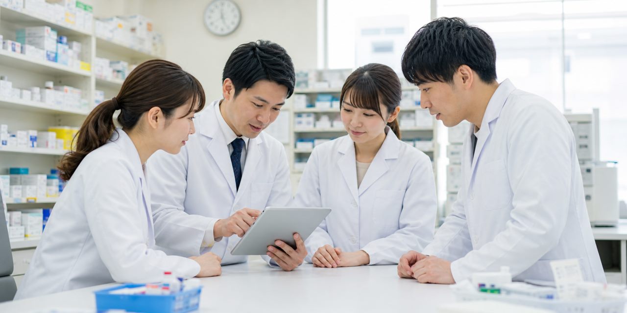 業務量について確認する薬剤師のイメージ